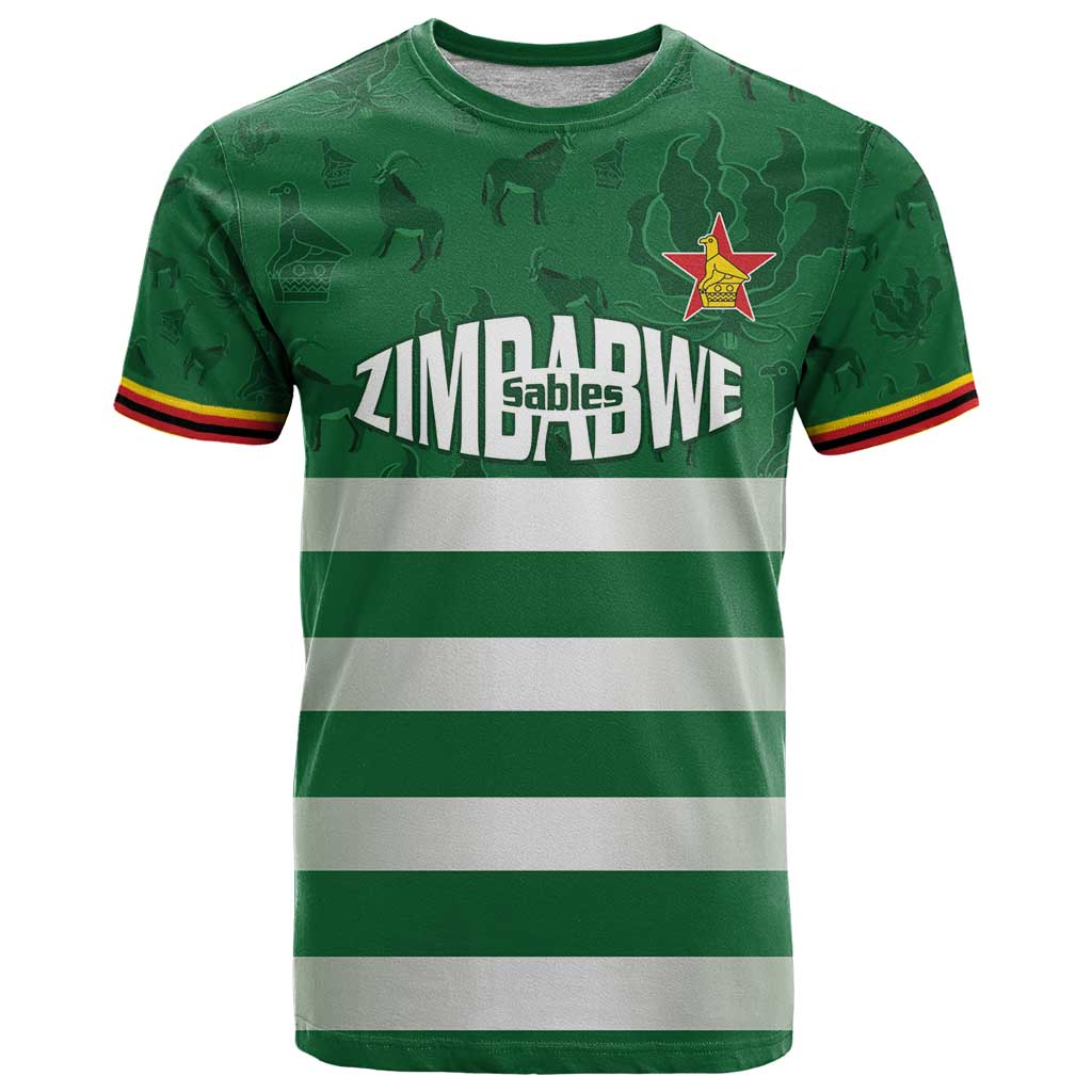 Rugby Zimbabwe Custom T-Shirt Go Champions Sables Graphic Tee