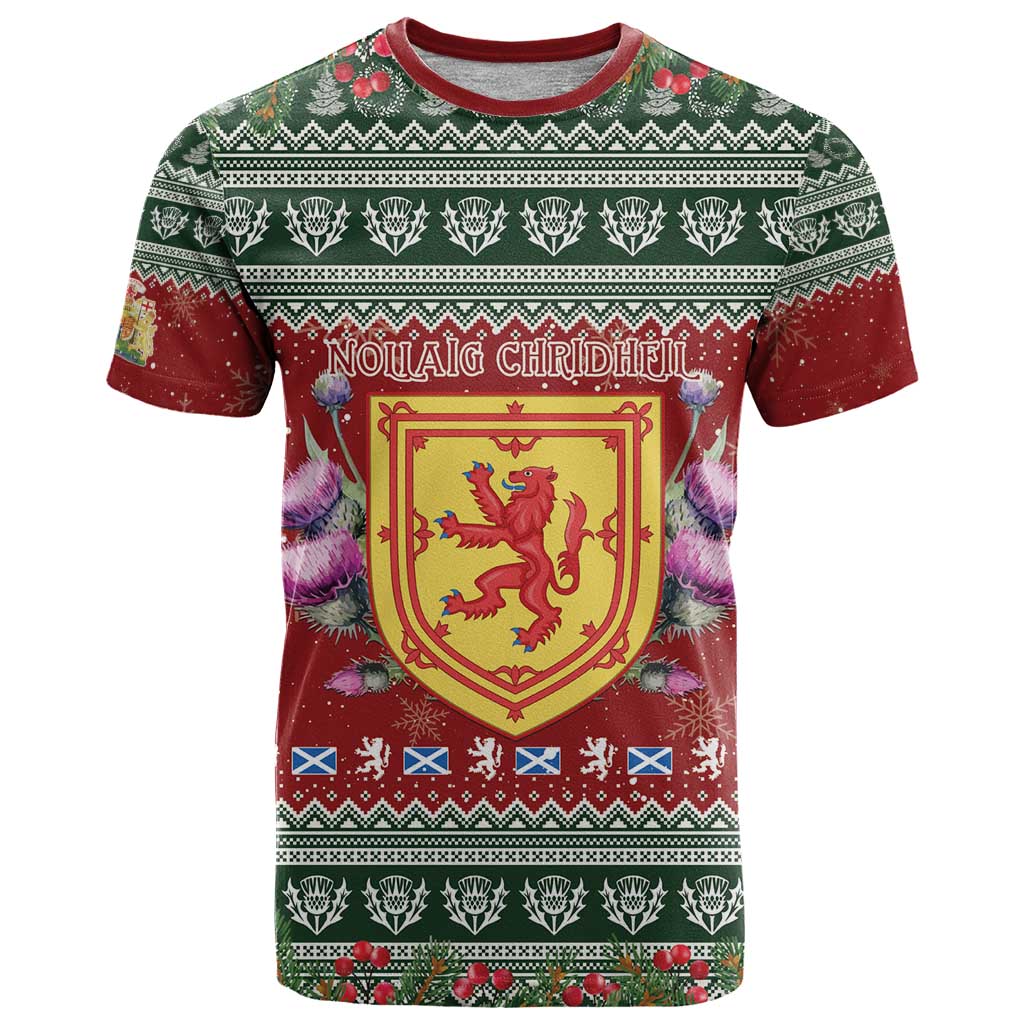 Scotland Christmas T-Shirt The Royal Arms of Scotland With Thistle Graphic Tee