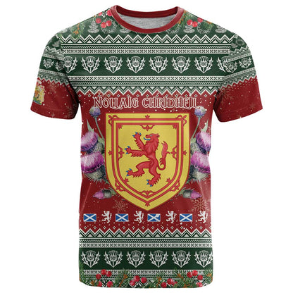 Scotland Christmas T-Shirt The Royal Arms of Scotland With Thistle Graphic Tee