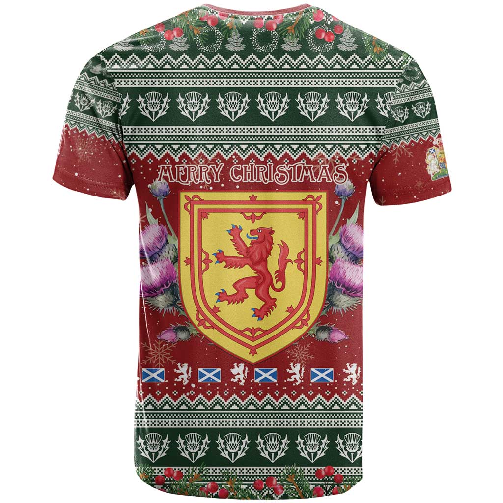 Scotland Christmas T-Shirt The Royal Arms of Scotland With Thistle Graphic Tee