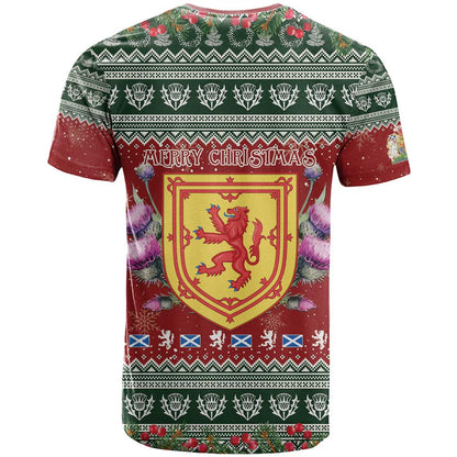Scotland Christmas T-Shirt The Royal Arms of Scotland With Thistle Graphic Tee