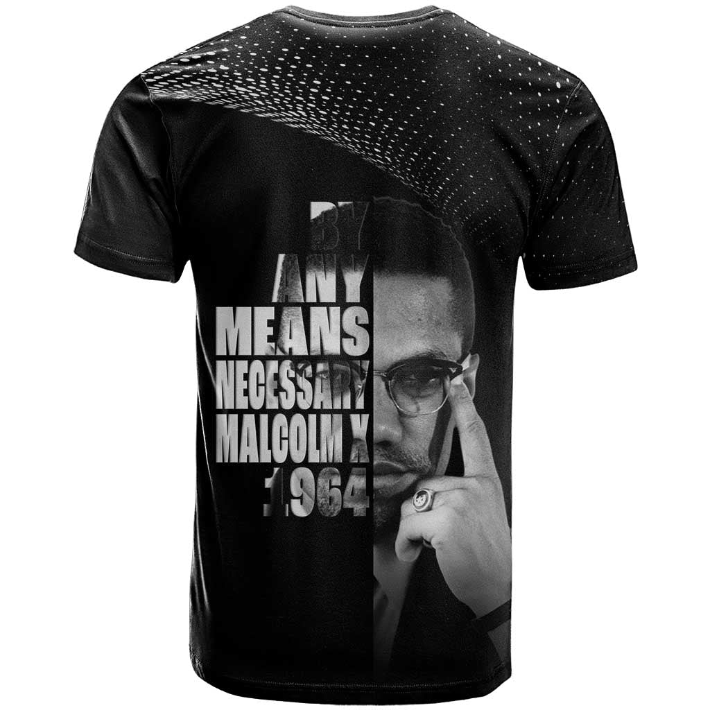 Malcolm X El-Hajj Malik El-Shabazz T-Shirt By Any Means Necessary Graphic Tee