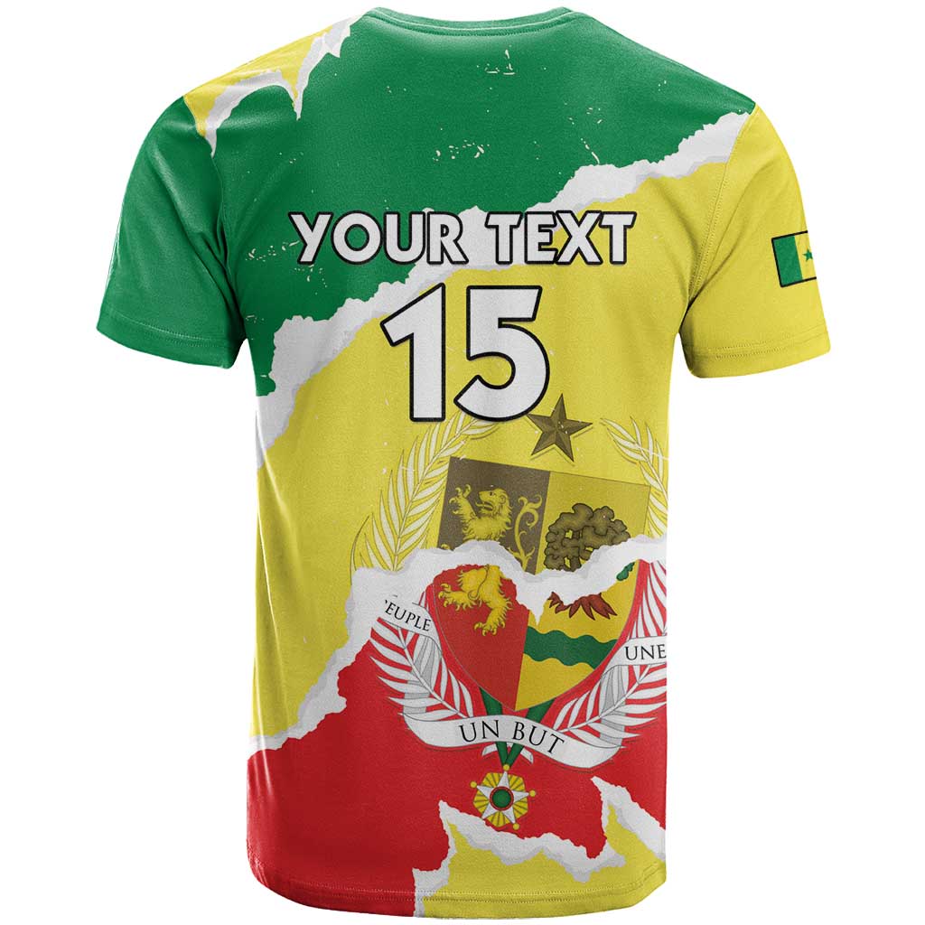 Custom Senegal Beach Soccer 2025 T-Shirt Allez Lions de la Teranga Graphic Tee