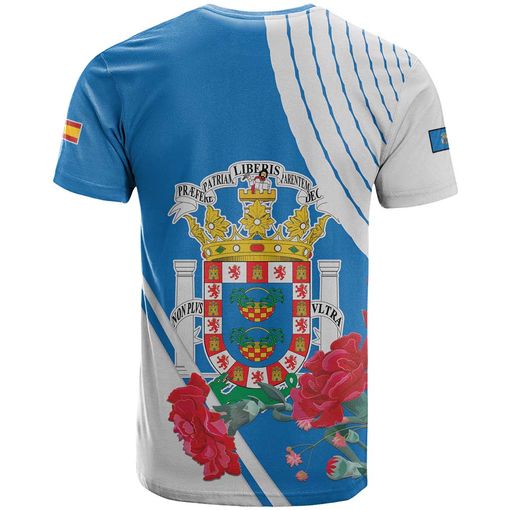 Melilla T-Shirt Coat Of Arms Red Carnation Graphic Tee