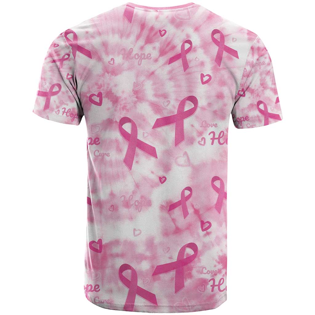 Breast Cancer Awareness Pink Ribbon T-Shirt Tie Dye Style Graphic Tee