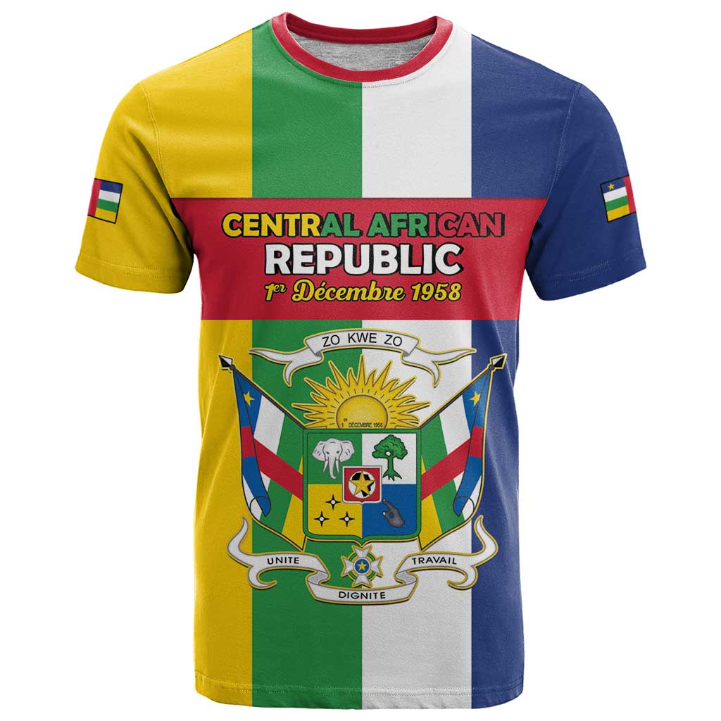 Personalized Central African Republic T-Shirt Happy Republic Day Graphic Tee