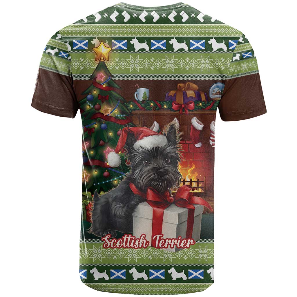 Scotland Christmas T-Shirt Scottish Terrier - Nollaig Chridheil Graphic Tee