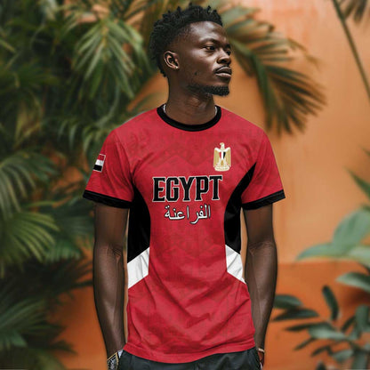 Custom Egypt Football T-Shirt Pharaohs Road To The World 2026 Graphic Tee