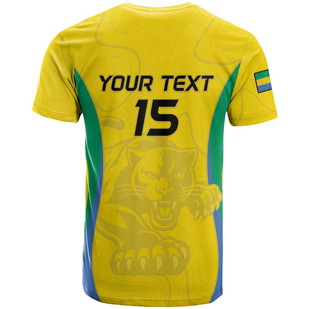Custom Gabon Football T-Shirt Go Champions Les Pantheres Graphic Tee