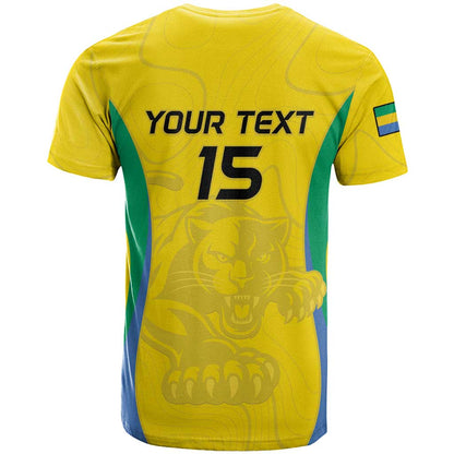 Custom Gabon Football T-Shirt Go Champions Les Pantheres Graphic Tee