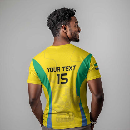Custom Gabon Football T-Shirt Go Champions Les Pantheres Graphic Tee