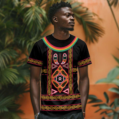 Cameroon Bamenda T-Shirt Toghu Traditional Pattern Graphic Tee