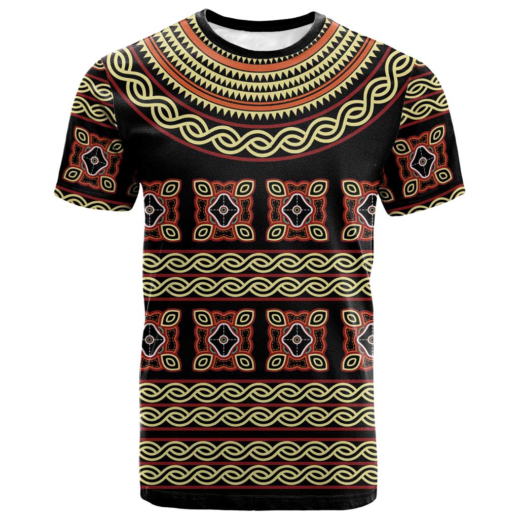 Cameroon Traditional Pattern T-Shirt Bamenda Royal Toghu Graphic Tee