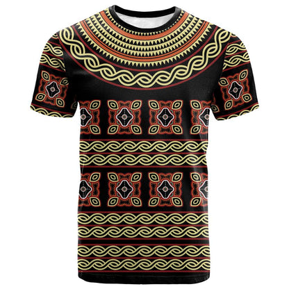 Cameroon Traditional Pattern T-Shirt Bamenda Royal Toghu Graphic Tee