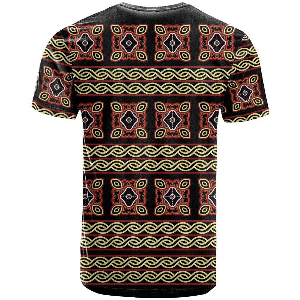 Cameroon Traditional Pattern T-Shirt Bamenda Royal Toghu Graphic Tee