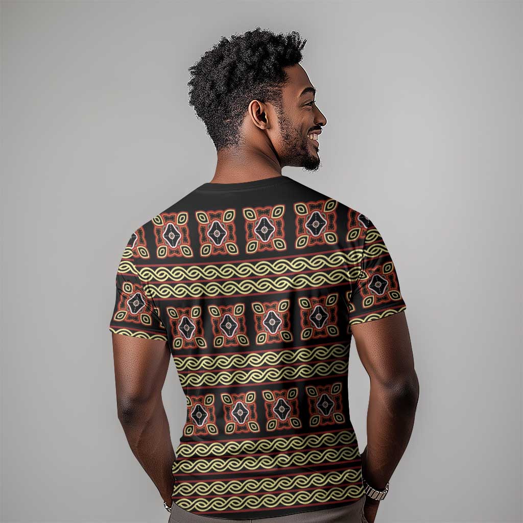 Cameroon Traditional Pattern T-Shirt Bamenda Royal Toghu Graphic Tee