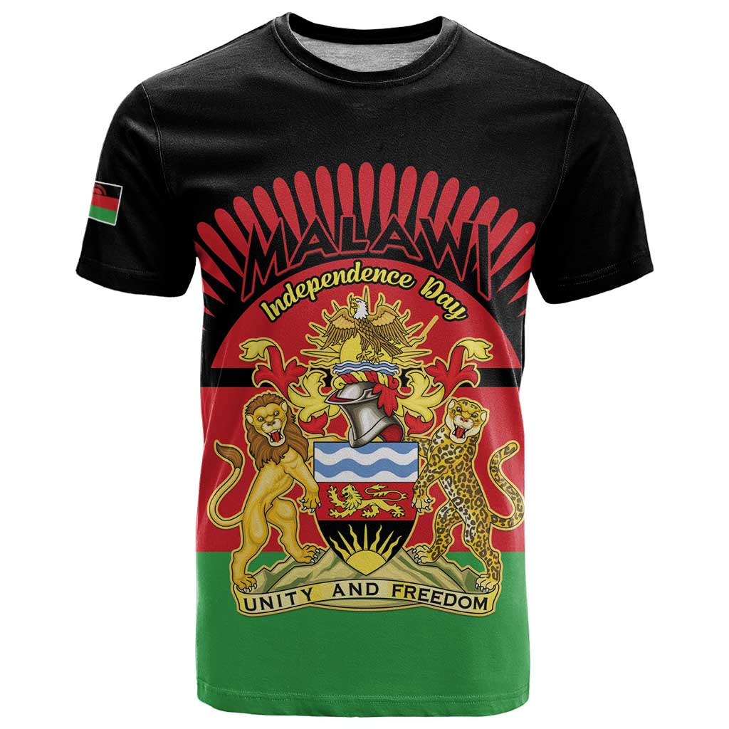 Personalized Malawi Independence Day T-Shirt Coat Of Arms Flag Style Graphic Tee