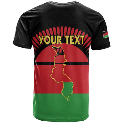 Personalized Malawi Independence Day T-Shirt Coat Of Arms Flag Style Graphic Tee