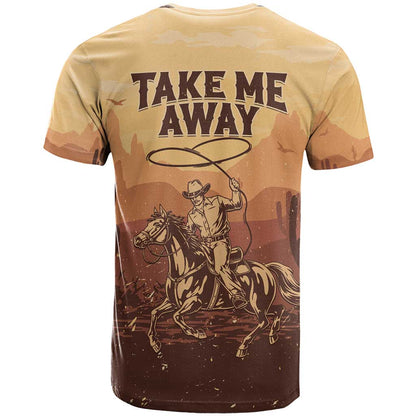 Black Cowboy T-Shirt Take Me Away Graphic Tee