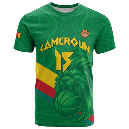 Custom Cameroon Basketball T-Shirt Go Champions Indomitable Lions Graphic Tee