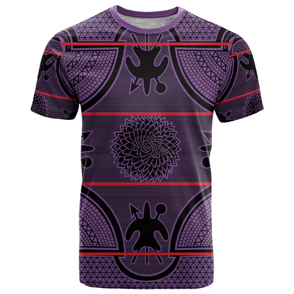 Lesotho Seanamarena T-Shirt Basotho Traditional Blanket Style - Violet Graphic Tee