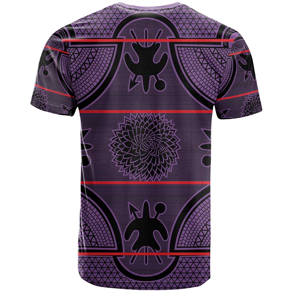 Lesotho Seanamarena T-Shirt Basotho Traditional Blanket Style - Violet Graphic Tee