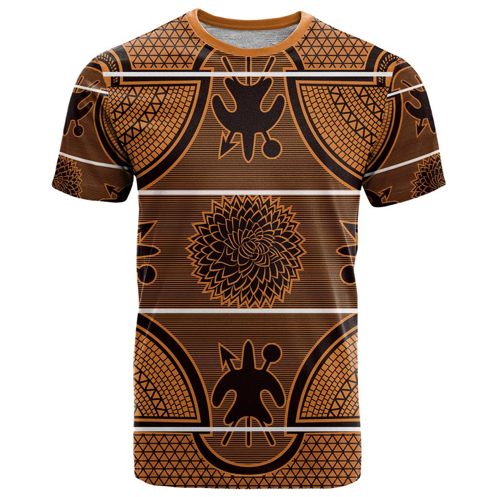 Lesotho Seanamarena T-Shirt Basotho Traditional Blanket Style - Orange Graphic Tee