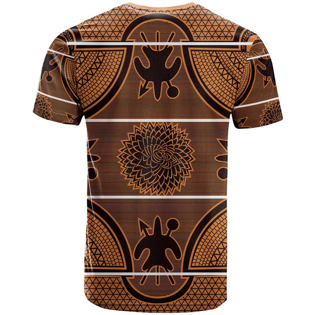 Lesotho Seanamarena T-Shirt Basotho Traditional Blanket Style - Orange Graphic Tee