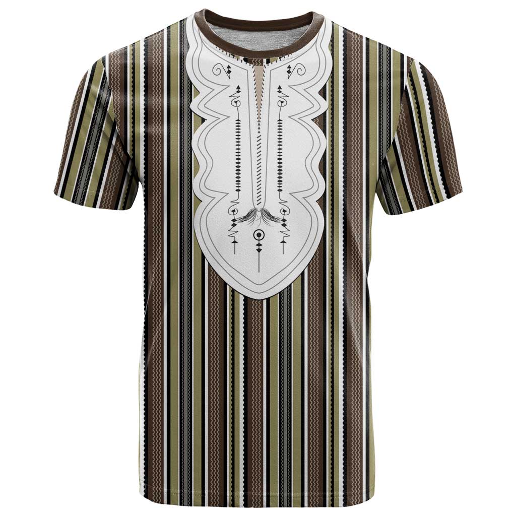 Liberia Brown Kpelle Traditional Pattern T-Shirt Graphic Tee