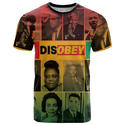 Disobey Black History Tribute T-Shirt Honoring the Civil Rights Legacy Graphic Tee