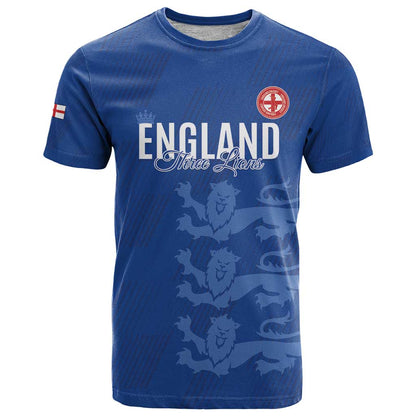 Custom England Cricket T-Shirt Go Three Lions - Blue Ver Graphic Tee