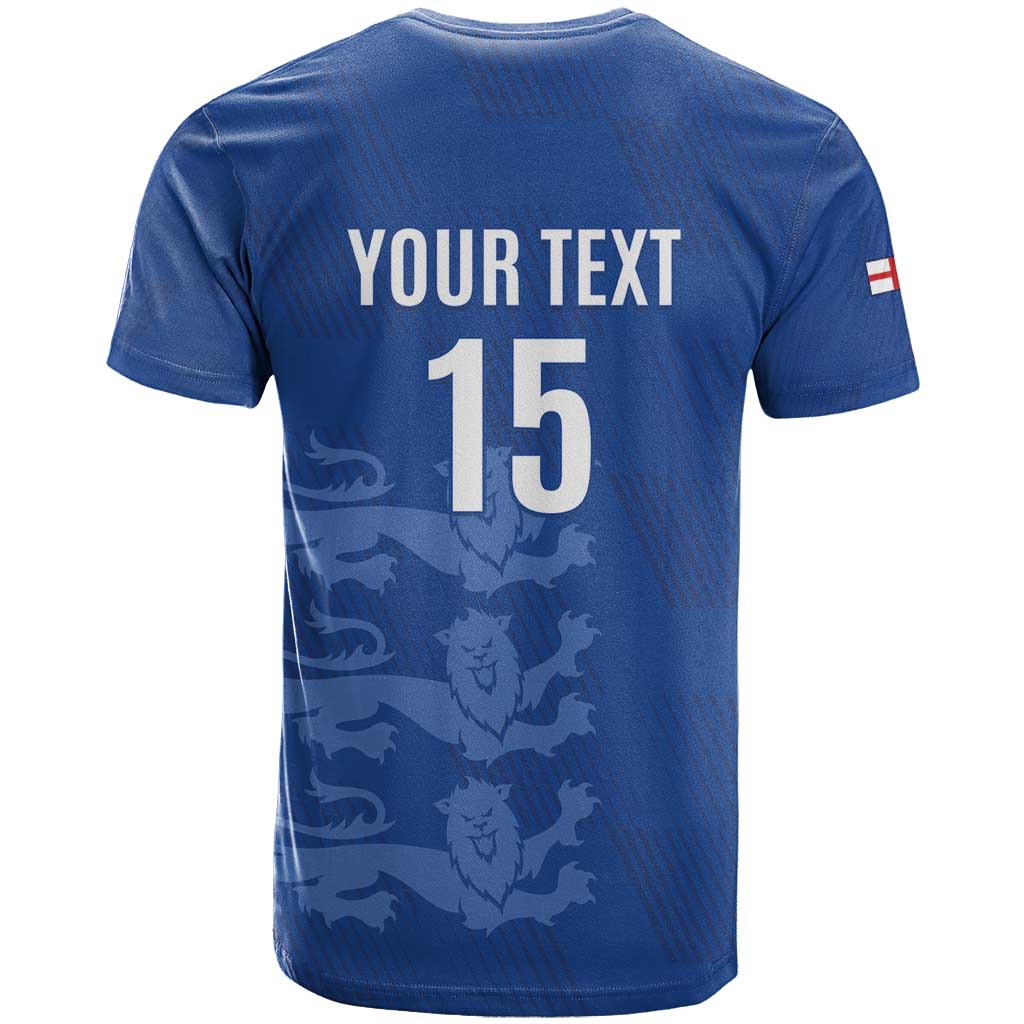 Custom England Cricket T-Shirt Go Three Lions - Blue Ver Graphic Tee