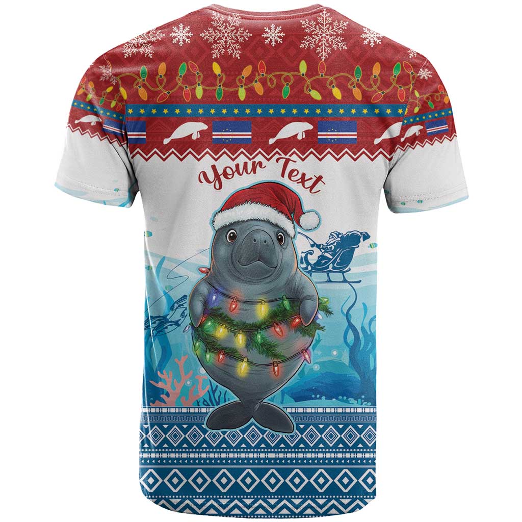 Personalised Cape Verde Christmas T-Shirt Manatee Feliz Natal Graphic Tee