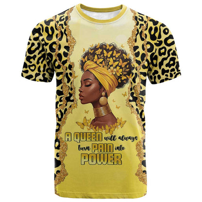 Black Her Story T-Shirt A Queen Turns Pain Into Power Graphic Tee