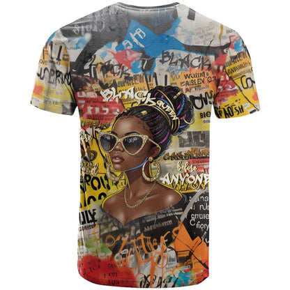 Black Her Story Graffiti Queen T-Shirt Black Woman Empowerment Graphic Tee