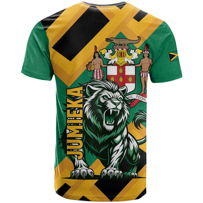 Jamaica Lion T-Shirt Coat Of Arms - Sporty Style Graphic Tee
