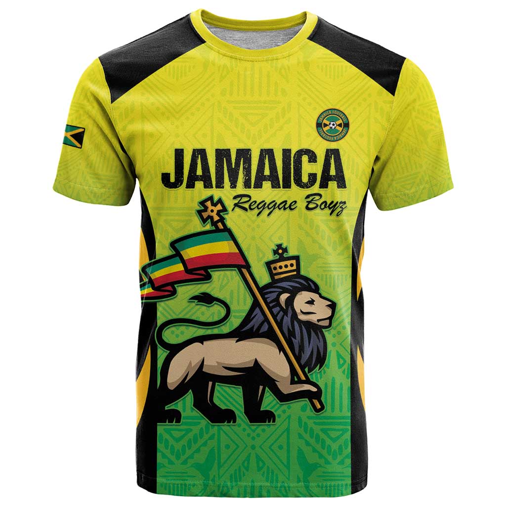 Custom Jamaica Football T-Shirt Go Reggae Boyz Graphic Tee