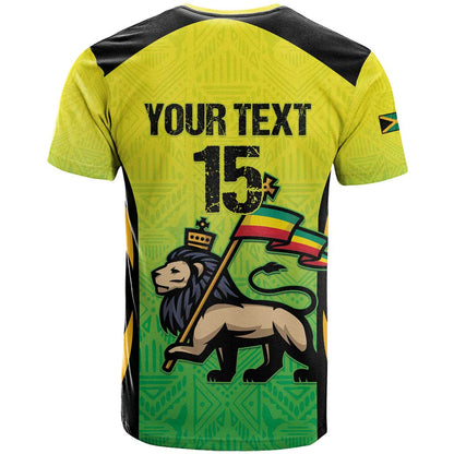 Custom Jamaica Football T-Shirt Go Reggae Boyz Graphic Tee