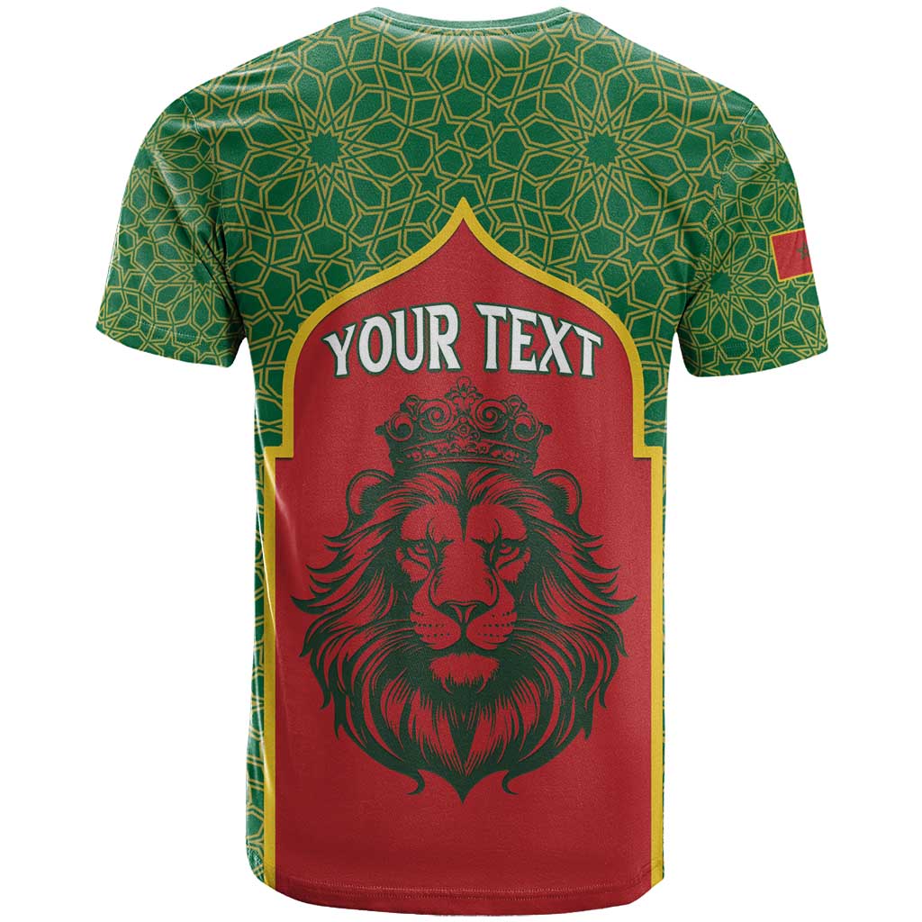 Personalized Morocco Throne Day T-Shirt King Lion Coat Of Arms Graphic Tee