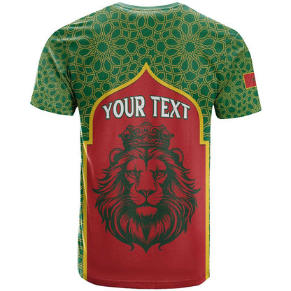 Personalized Morocco Throne Day T-Shirt King Lion Coat Of Arms Graphic Tee