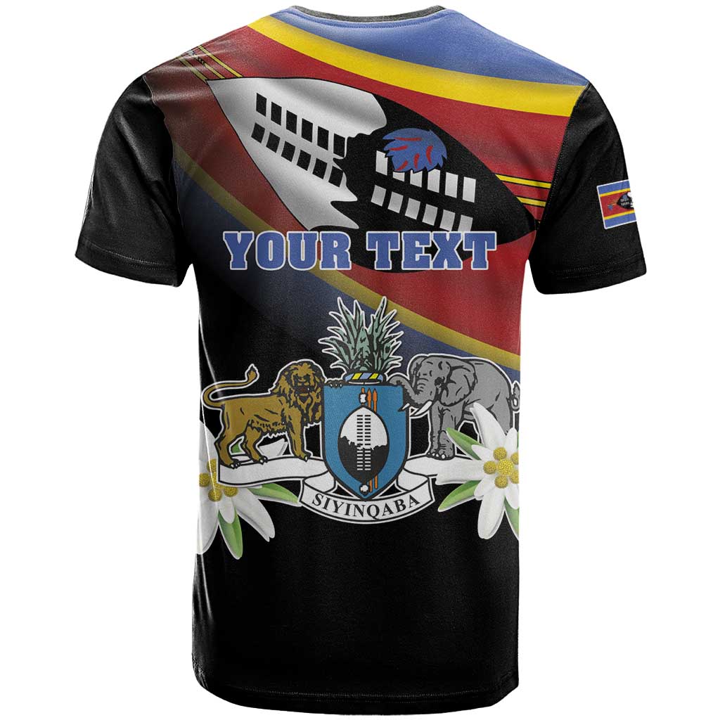 Personalized Eswatini Independece Day T-Shirt Coat Of Arms With Map Graphic Tee
