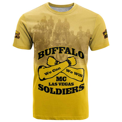 Personalized African American Buffalo Soldier T-Shirt We Can We Will - Yellow Graphic Tee