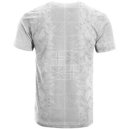 Nigeria Osun-Osogbo Festival T-Shirt White Lily Lei With Yoruba Pattern Graphic Tee