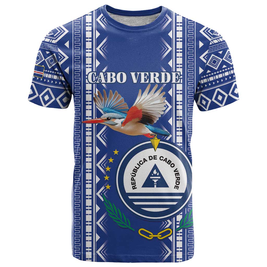 Personalised Cape Verde T-Shirt Grey Headed Kingfisher - Coat Of Arms Graphic Tee