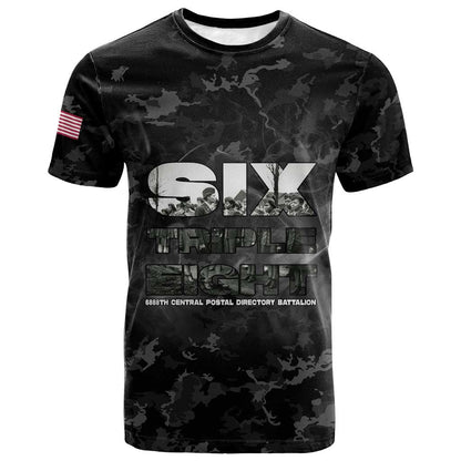 African American Heroes T-Shirt Six Triple Eight - Camo Style Graphic Tee