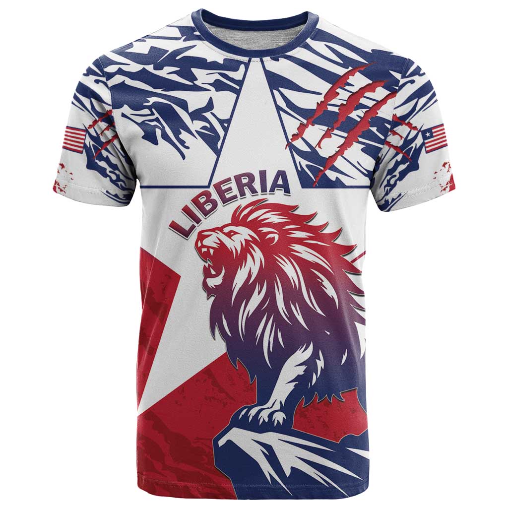Personalised Liberia Lion T-Shirt Grunge Style Graphic Tee