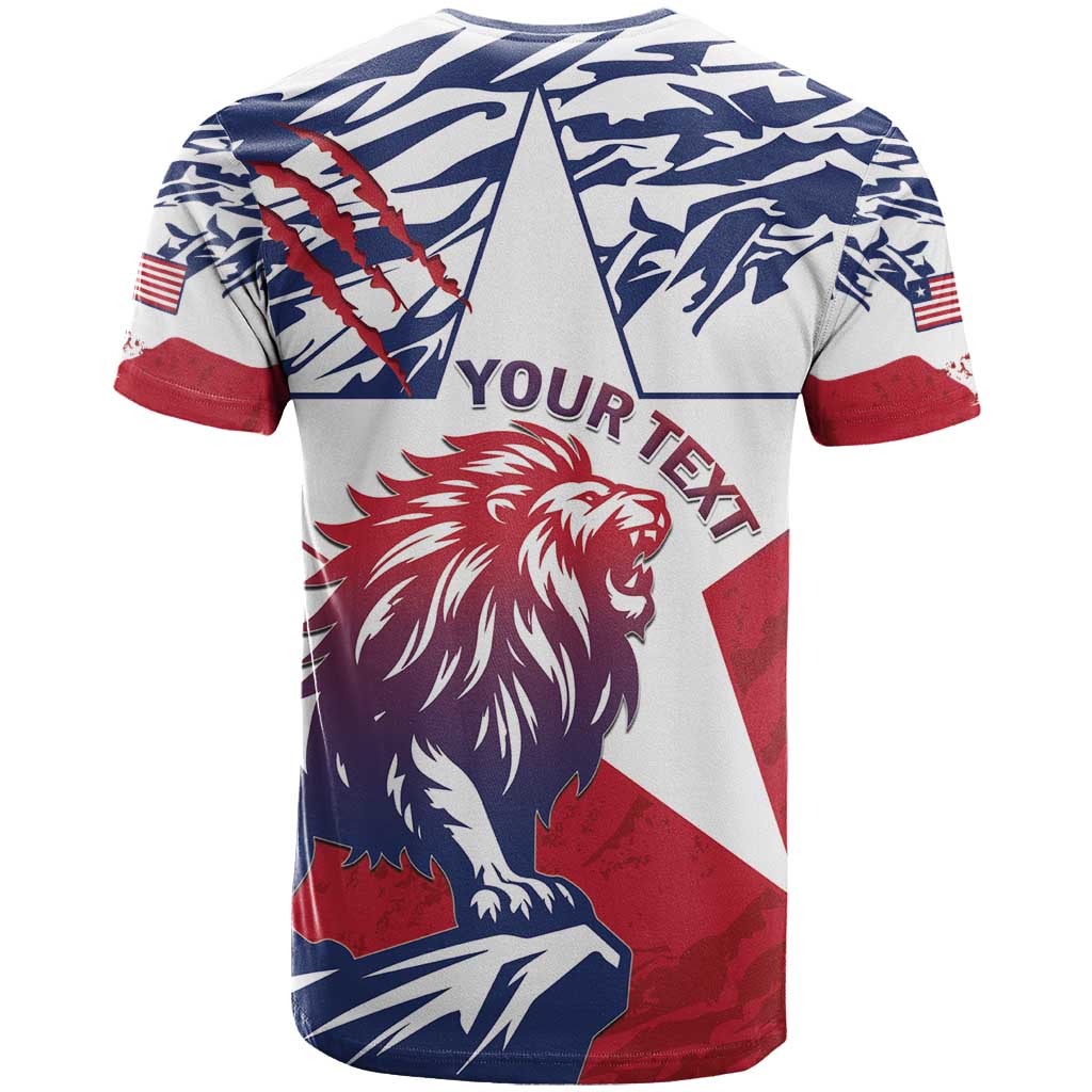 Personalised Liberia Lion T-Shirt Grunge Style Graphic Tee