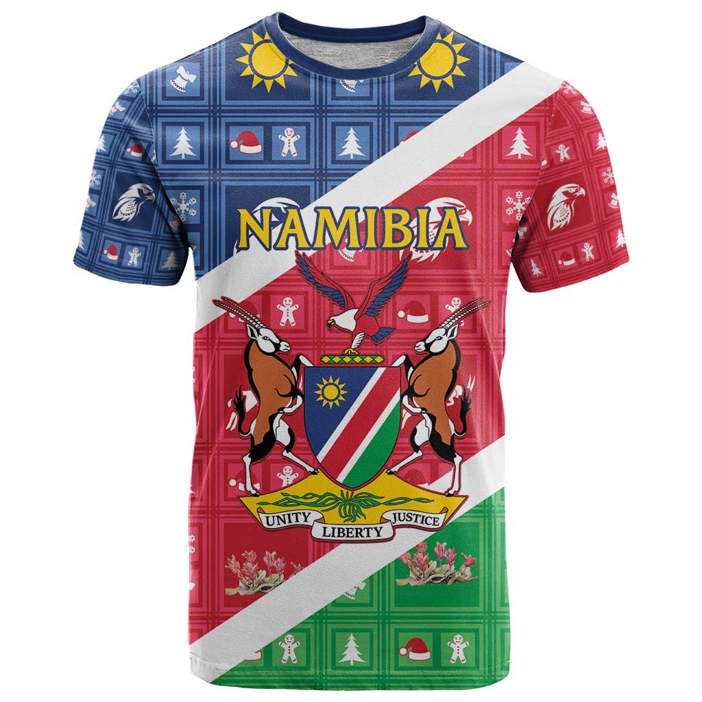 Namibia Christmas T-Shirt Coat Of Arms Frohe Weihnachten Graphic Tee
