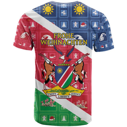 Namibia Christmas T-Shirt Coat Of Arms Frohe Weihnachten Graphic Tee