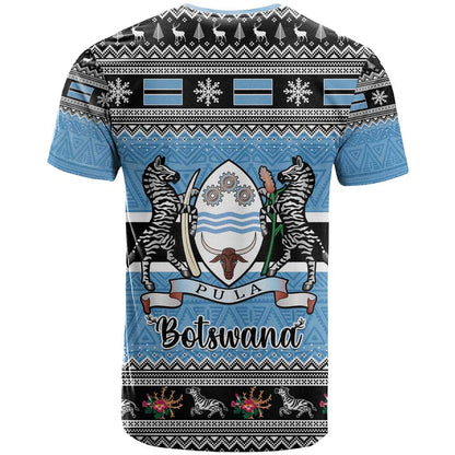 Botswana Christmas T-Shirt Coat Of Arms Muve neKisimusi Graphic Tee